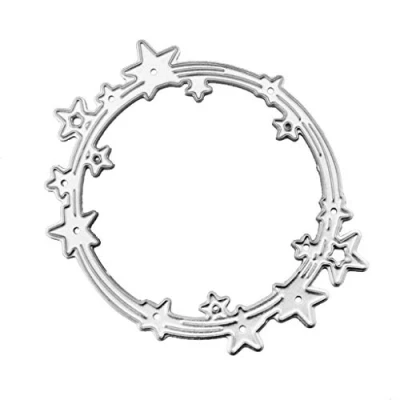 Image de Wrubxvcd De Découpe,Dies Decoupe Scrapbooking,Cercle D&#039;étoile, Découpage en Métal Pochoir Scrapbooking,7x5.8CM