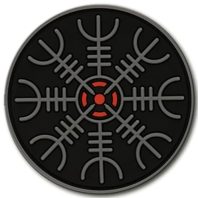 Image de Heaume de AWE Viking Correctifs Moral en PVC Runes Vegvisir Patch, Gris