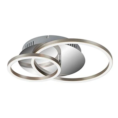 Image de BRILONER Leuchten plafonnier LED, à gradation, avec fonction mémoire, 1 module LED rotatif, 30 Watt, 2.400 Lumen, 3.000 Kelvin, chrome aluminium, 390x300x80mm (LxLxH)