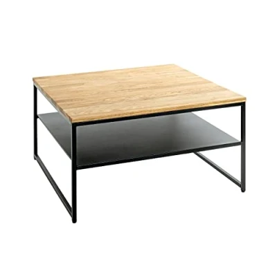 Image de HAKU Möbel Table Basse, Bois Massif, chêne, Noir, L 70 x P H 40 cm