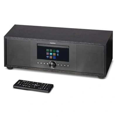 Image de MEDION P66400 Système Audio 2.1 All in One avec subwoofer (Dab+, CD, MP3, Spotify Connect, Amazon Music, Radio FM PLL, USB, AUX, Réveil, Mise en Veille Automatique) Anthracite