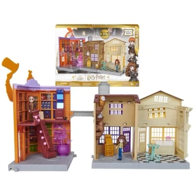 Image de HARRY POTTER PLAYSET CHEMIN De TRAVERSE MAGICAL MINIS WIZARDING WORLD Univers Jeu Magique Avec 2 Figurines et 21 Accessoires 3 Décors Effets Sonores Lumineux Jouet Enfant 6 ans +
