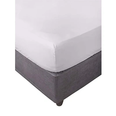 Image de Miracle Home Sábana bajera, Ajustable elástica, Suave, cómoda, antipeeling. Algodón 50% poliéster Drap Housse élastique, Doux, Confortable, Anti Boulochage. Coton Polyester, Blanck, Lit 200