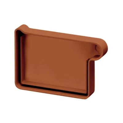 Image de INEFA Embout de gouttière en forme caisson NW 83, droite, marron accessoires gouttière, montage simple par emboîtement, Made in Germany
