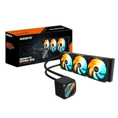 Image de GIGABYTE GAMING 360 Refroidisseur Liquide pour CPU 3x120 mm Ventilateurs ARGB, Mécanisme d&#039;emboîtement coulissant, DAISY CHAIN, Compatible Intel LGA 1851 et AMD AM5 Neuf
