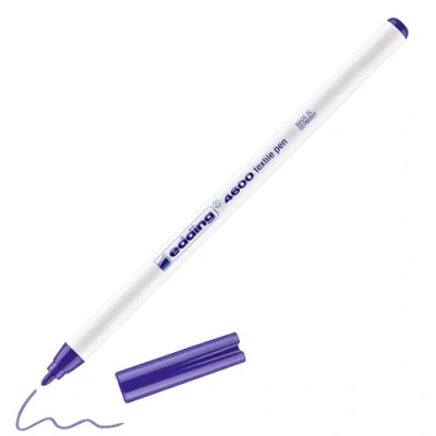 Image de edding 4600 feutre pour textiles violet 1 stylo pointe ronde de mm textile lavable en machine (60 C) décorer le tissu marqueur