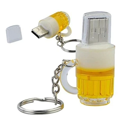 Image de Ulticool Bière Glass Clé USB 32 Go Beer Pen Drive Memory Stick Stockage de données Blanc Jaune