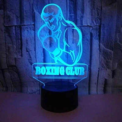 Image de HPBN8 Ltd Créatif 3D Boxeur Nuit Lampe Art Déco Lumières LED Décoration Lampes Touch Control 7 Couleurs Change Veilleuse USB Powered Enfants Cadeau Anniversaire Noël Cadeaux