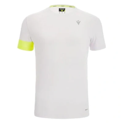 Image de Macron Run Start Scd Howie Reflex T Shirt Print WHT/Nyel SS Man Pull Hommes, Blanc/Jaune, S