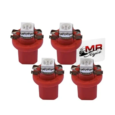 Image de MR Style Lot d&#039;autocollants et 4 LED haute puissance pour éclairage de compteur vitesse (rouge) compatible avec Renault Twingo 1993 2007 Kit conversion d&#039;éclairage instruments