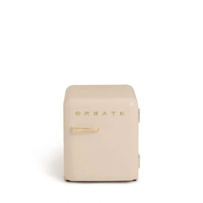 Image de CREATE Retro Fridge 50 Gold/Réfrigérateur sable poignée or 85 W, mini bar, une étagère, design rétro, cm, deux étagères, capacité de 48 l, économie d&#039;énergie, x 44 49,8 cm