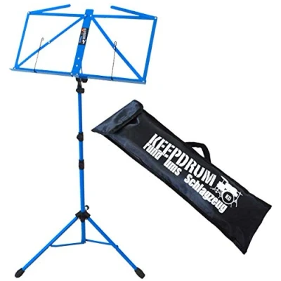 Image de Pupitre à partitions de musique « MUS3BL » Keepdrum Couleur bleue Vendu avec sa sacoche transport