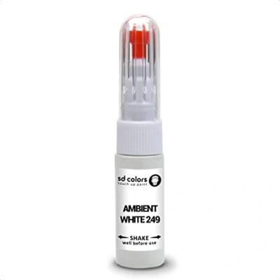 Image de SD COLORS Ambient White 249 Kit de réparation stylo retouche peinture 20 ML avec pinceau à rayures Code couleur Blanc ambré