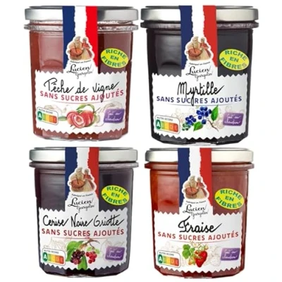 Image de Lot de 4 préparations fruits rouges sans sucre ajouté Lucien Georgelin NUTRISCORE A 4x320g