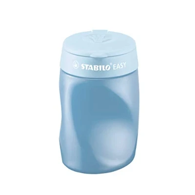 Image de Taille crayon ergonomique STABILO EASYsharpener bleu avec réservoir Gaucher