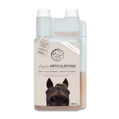 Image de Annimally Liquide pour Articulation Cheval 1000 ML avec Griffe du Diable, glucosamine et MSM (Soufre) Le renforcement des articulations chez Arthrose