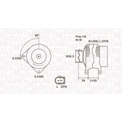 Image de MAGNETI MARELLI 063731911010 Alternateur 14V 150A AUDI: A4 B7 Avant, Berline, B6/B7 Cabriolet