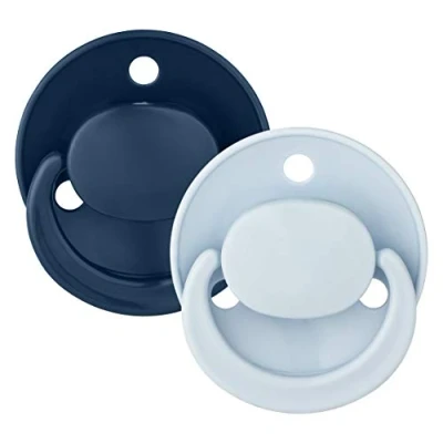 Image de Baby Nova Lot de 2 tétines rondes en silicone pour bébé 0 à 24 mois Rose/violet