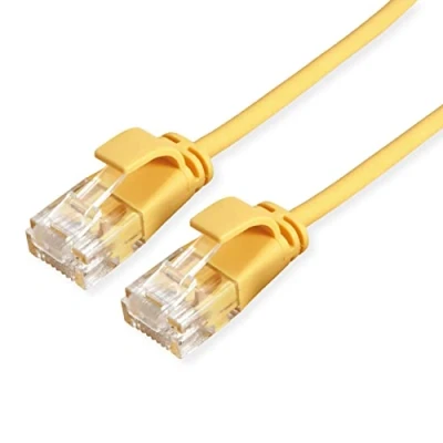 Image de ROLINE Câble patch UTP DataCenter Cat.6A (Class EA), LSOH, slim, jaune, 0,15 m