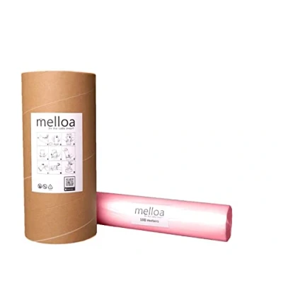 Image de MELLOA Kit de recharge pour remplir 10 cartouches seau à couches compatible avec Tommee Tippee Sangenic TEC Simplee Twist &amp; Click et bien d&#039;autres en cassettes (Rose, 100m + tube papier)