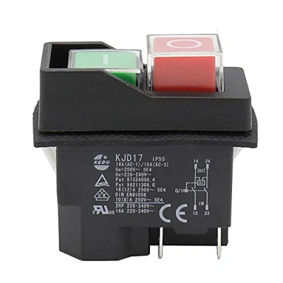 Image de Kedu Kjd17 électromagnétique étanche Push Button Switch 4 broches AC 250 V/16 A magnétique Starter Power Tool commutateurs de sécurité pour machine