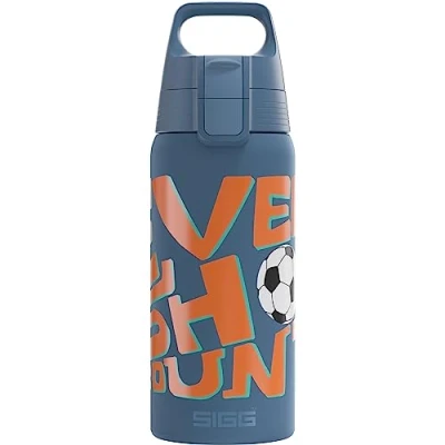 Image de Sigg Gourde Isotherme Enfant Shield One Therm Convient Aux Boissons Gazeuses Étanche Passe Au Lave Vaisselle Sans BPA Acier Inoxydable 90% Recyclé 0,5L, Ballgame
