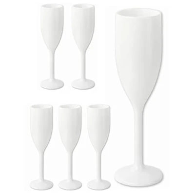 Image de Schramm® Mehrweg Sektgläser in weiß wählbar 6, 12, 24 Oder 48 Stück 160 ML Champagner Glas Sektflöten Sektkelch Stielglas Gläser Fassungsvermögen, Größe:6