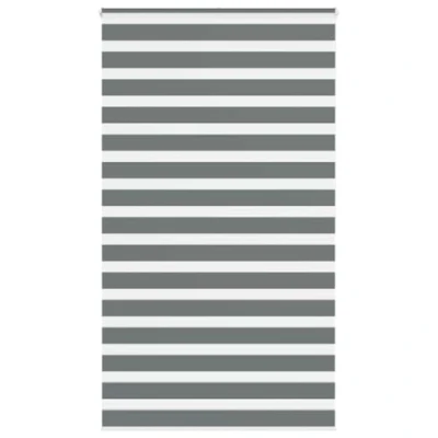 Image de vidaXL Store zèbre Gris foncé Largeur du Tissu 125,9 cm Polyester, à Enrouleur zébré, zébré pour fenêtre, vitre