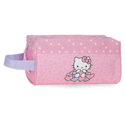 Image de Hello Kitty Hearts &amp; Dots, trousse d&#039;école, bandoulière, fabriquée en polyester, rose,