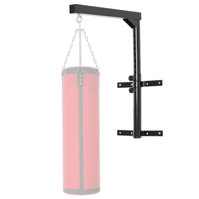 Image de HOMCOM Support Sac de Boxe Fixation Frappe Hauteur réglable Charge Max. 100 Kg Acier Noir