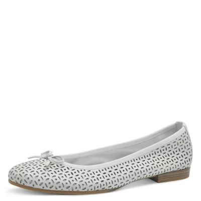 Image de Tamaris Femme Damen 1 22116 41 Ballerines, Structure Blanche, 42 EU