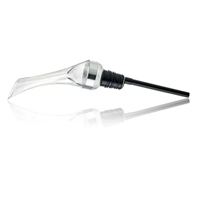 Image de Qpractiko Aérateur de Vin Tucan Oxygène et Enrichit le Goût Facile à Nettoyer Design Élégant Léger Anneau Anti Goutte en Aluminium, Verre, Acrylique