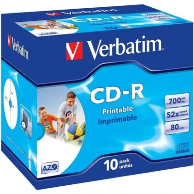 Image de CD R Imprimable VERBATIM 80 min 52x (10) 700 Mo Super Azo