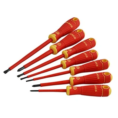 Image de Bahco Jeu de 7 Tournevis Phillips et à Fente isolés VDE BahcoFit avec Manche Multi Composants B220.007