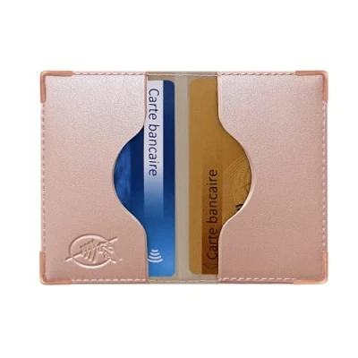Image de Color Pop® Etui 2 Cartes bancaires blindé (Anti RFID) Fabrication française Protection des données (Marron/Gris PVC Métal) 9,7 x 6,5 0,5 cm