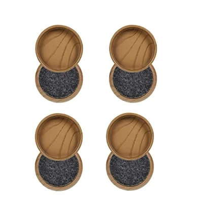 Image de Patins / roulettes en feutre Protégez vos sols stratifiés, bois, carrelage et lino des rayures (8 x bois clair de 60 mm)