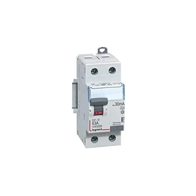 Image de 411556 Legrand Interrupteur différentiel 63A type A 30mA bipolaire 2 modules Bornes alignées