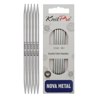 Image de KnitPro Aiguilles à double pointe Nova Épingles tricoter extrémité 12,5 cm x 3,5 mm, lot de 5, Silver
