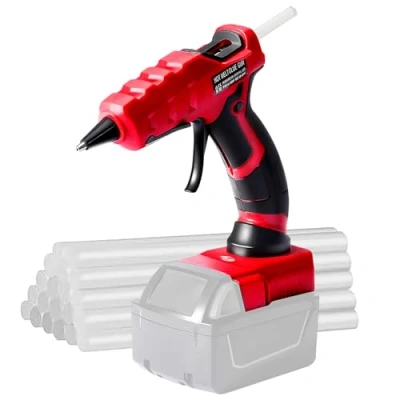 Image de Milwaukee pistolet à colle chaude sans fil pour batterie lithium ion 18 V, de préchauffage rapide 30 secondes avec bâtons