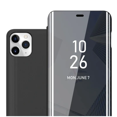 Image de Coque pour Apple iPhone 11 PRO MAX en TOURMALINE NOIR Clear View Housse de Protection Étui miroir avec fonction support à 360 degrés Neuf