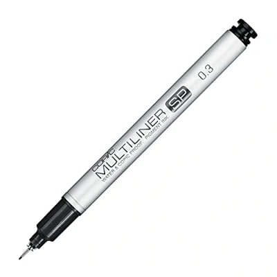 Image de COPIC Multiliner SP 0,3 mm, Black, Feutre Fin en Aluminium avec Pointe Fine et Encre à pigments résistante l&#039;eau