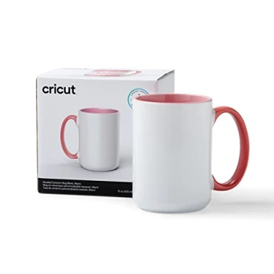 Image de Cricut biseauté en Céramique vierge Miami 425 ml (15 oz) 1 x tasse de sublimation à l&#039;encre infusible Pour une utilisation avec toutes les machines coupe Cricut, (Lot 1)