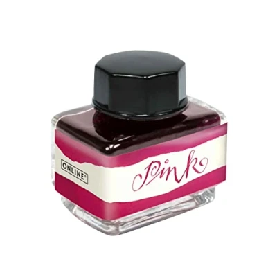 Image de ONLINE encre pink, pot à 15ml, de remplissage multicolore pour calligraphie, handlettering, d&#039;écriture, encrier convertisseur, recharge base d&#039;eau