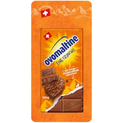 Image de ovomaltine Crunchy Tableau chocolat au lait entier d&#039;origine suisse avec morceaux croustillants en cacao, durable et certifié UTZ (1 x 100 g)