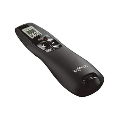 Image de Logitech R700 Télécommande de Présentation, 2,4 GHz avec Nano Récepteur USB, Pointeur Laser Rouge, Commandes Diaporama, Portée 30M, Ecran LCD, 6 Boutons, Compatible PC Noir
