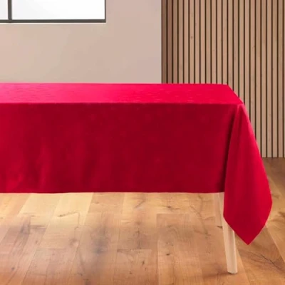 Image de douceur d&#039;intérieur, Nappe Rectangle (140 x 240 cm) Flocons Rouge, Jacquard