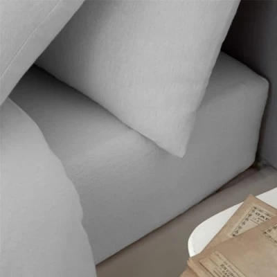 Image de Catherine Lansfield Drap Housse King Size en Coton brossé Gris