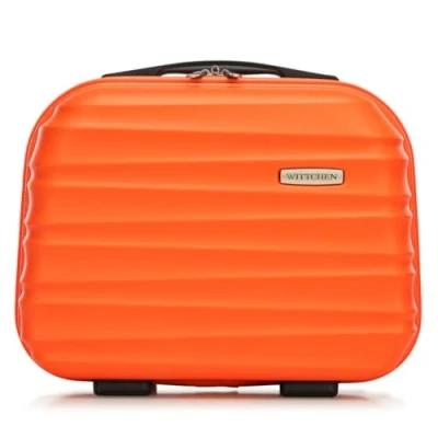 Image de WITTCHEN Trousse de Toilette Valise Voyage Bagage à Main Cabine en ABS Serrure Combinaison Groove Line Nécessaire Orange