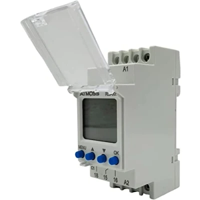Image de RASMACOR Minuteur Numérique Programmable avec programmateur hebdomadaire 52 Programmes Écran LCD Changement Automatique Eté/Hiver Mode Vacances 5 Langues au Choix