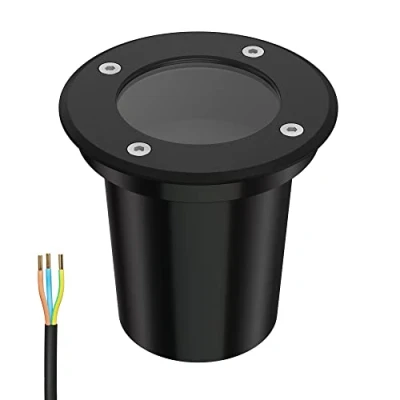 Image de ledscom.de lampe encastrée au sol BOLI pour l&#039;extérieur, IP67, noir, rond, 108mm Ø, 1x GU10 max. 15W, d&#039;allée, sol, spot de jardin, extérieure,